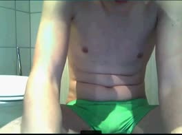 in green underpants